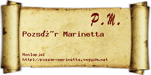 Pozsár Marinetta névjegykártya